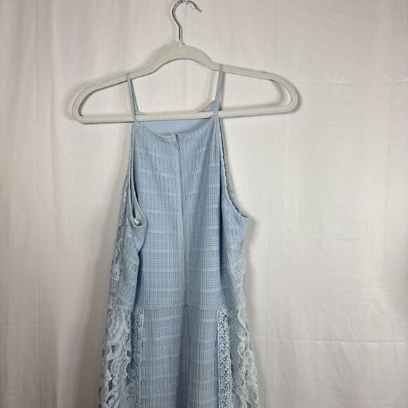 Gianni Bini Light Blue Lace Slip Dress Size 10 Preowned - Picture 7 of 8